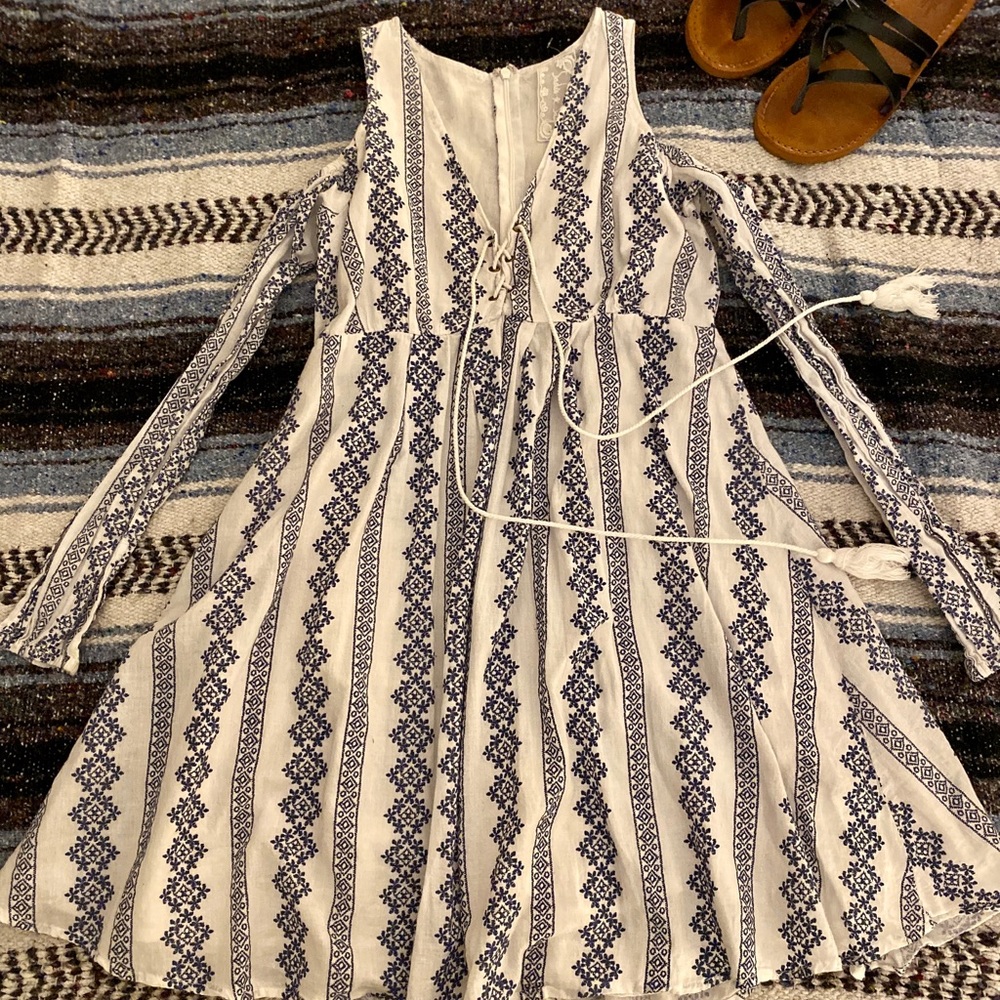 Blue and White Dress